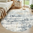thumbnail image 7 of UERMEI 8'x8' Round Area Rugs for Living Room, Washable Non Slip Indoor Rug for Bedroom Home Decor Carpets, Modern Abstract Printed Carpet, Blue, 7 of 7