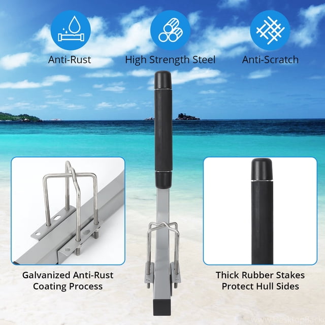 AKDSteel Adjustable Boat Trailer Guide Poles, 2-Pack, Galvanized Steel with PVC Covers, Universal Fit for Ski, Fishing & Sailboats, Easy to Install & Load