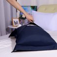 thumbnail image 6 of Quality Soft 1800 Microfiber Pillow Shams Set of 2 Oxford Pillowcases King, Navy Blue, 6 of 7