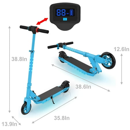 Hover-1 - Kids Flare Foldable Electric Scooter w/3 mi Max Operating Range & 8 mph Max Speed - Blue