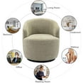 thumbnail image 6 of Swivel Barrel Chair, 360 Degree Swivel Small Single Sofa with Wooden Frame and Upholstered, Modern Round Accent Armchairs for Indoor, Living Room, Dining Room, Bedroom, Shopping Mall, Light Green, 6 of 8