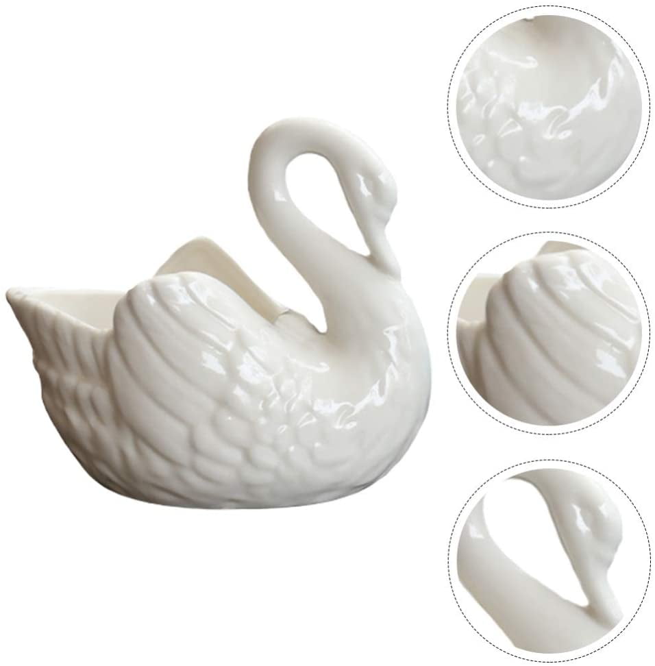 CATPAN Outdoor Decor Plant Pot Swan Plant Window Boxes Cute Flower Pot Animal Ceramic Succulent Planter Pots Flower Plant Containers Decor for Home Office Animal Pots Home Decor