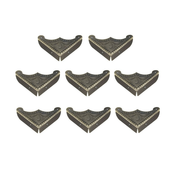 Unique Bargains Metal Desk Corner Protectors Table Edge Cover Guard 2.24" x 2.24" x 0.51" Bronze Tone 8Pcs