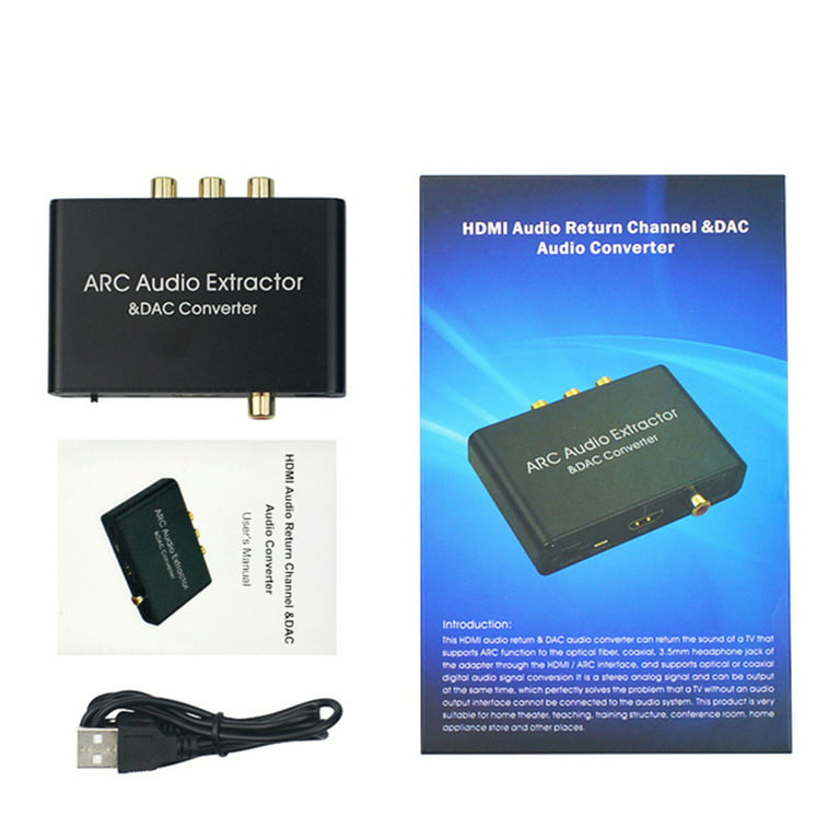 HDMI DAC Audio Converter HDMI ARC To RCA Audio Extractor Adapter Optical  SPDIF Coaxial to 3.5mm Digital to Analog Audio Conveter