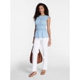 thumbnail image 3 of Time and Tru Women's Sleeveless Smocked Top with Ruffle Trim, Sizes XS-XXXL, 3 of 6