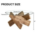 thumbnail image 6 of PORKISS Coffee Table, Glass Round Coffee Table for Living Room with Wood Legs, 33.4" Farmhouse Tea Table for Apartments, Reception Rooms, Center Table, Brown, 6 of 11
