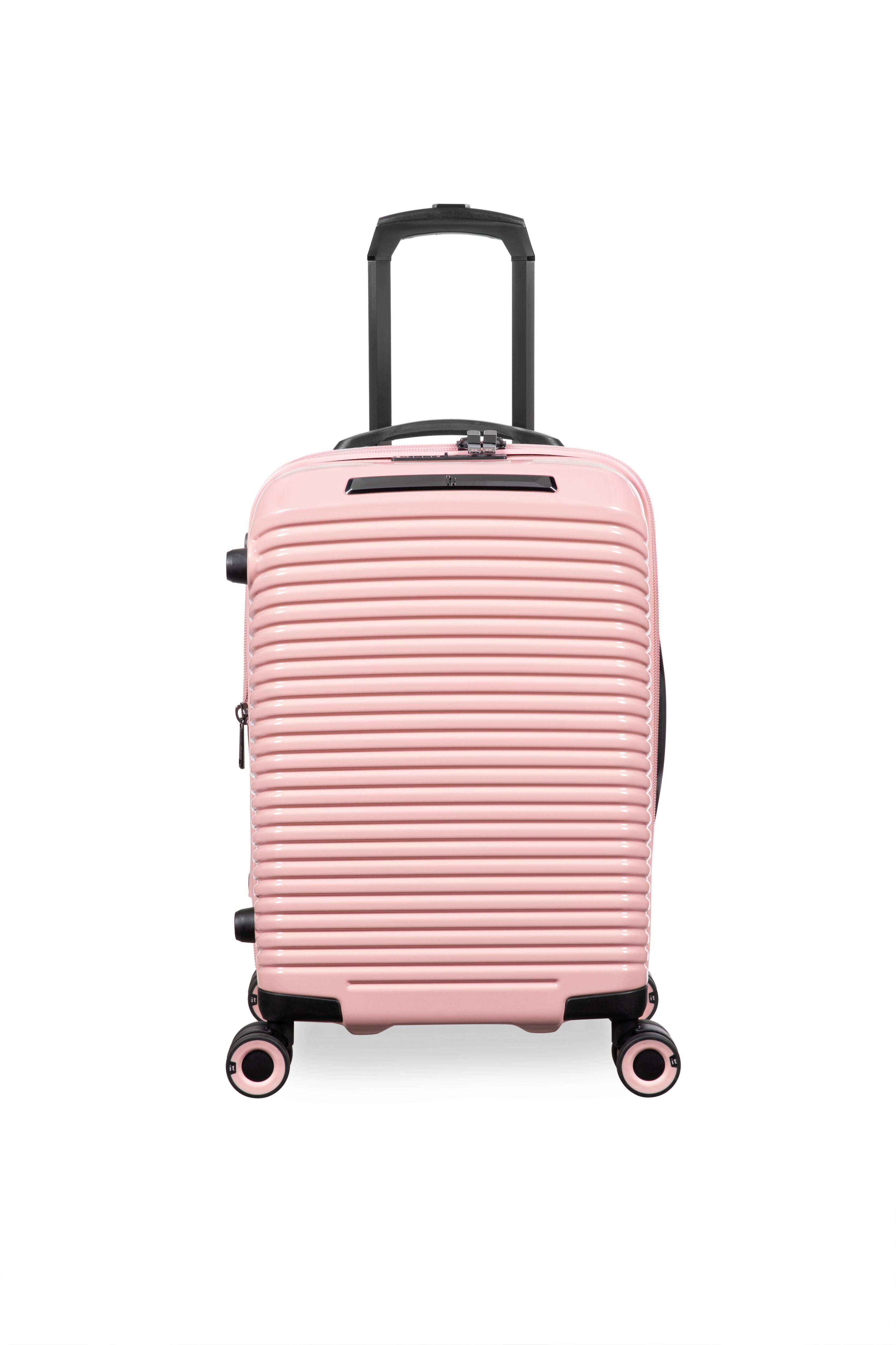 it luggage Traversed 21" Hardside Carry-On 8 Wheel Expandable Luggage Suitcase Spinner, Metallic Rose Gold