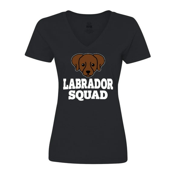 Inktastic Dog Chocolate Labrador Squad Women's V-Neck T-Shirt
