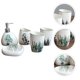 thumbnail image 4 of FELTECHELECTR Juego de 5 piezas de cerámica para baño, con loción, vasos y jabonera (colores surtidos), 4 of 7