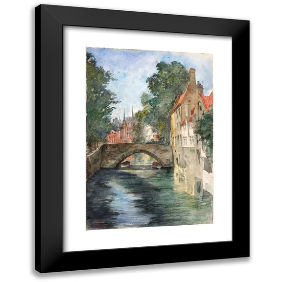 Cass Gilbert 11x14 Black Modern Framed Museum Art Print Titled - On the Canal, Bruges (1928)