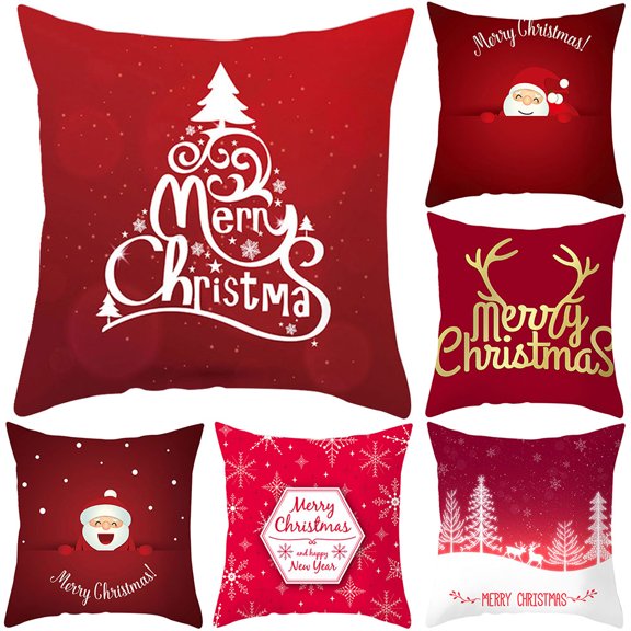 Cheers.US Santa Claus Christmas Pillow Covers for Home and Outdoor Christmas Decor Winter Holiday Christmas Pillows Christmas Decorations Throw Pillow Covers