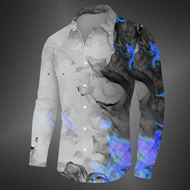 Camisa de estilo europeo y americano nueva moda con cambio de color relámpago impresión 3D patrón de alta definición moda 3D al aire libre sh