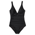 thumbnail image 5 of Joernso Women Summer One-Piece Swimsuit Sexy Deep V-Neck Backless Swimwear Mesh Stitching Patchwork Color Monokini Beachwear, 5 of 8