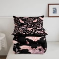 thumbnail image 5 of Homewish Halloween Pink Bat Full Size Comforter Sets,Floral Vine Print Bedding Comforter Set,Black Blush,Black Reversible,3 Pieces,1 Comforter and 2 Pillowcases, 5 of 7