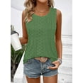 thumbnail image 3 of Bliwov Womens Tank Tops Eyelet Embroidery Pleated Shirt 2024 Summer Crew Neck Sleeveless Trendy Loose Fashion Clothes, 3 of 11
