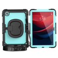thumbnail image 5 of SaniMore for Lenovo Tab M9 9" Tablet 2023 (Model TB-310FU) Back Case with 360° Rotating Kickstand Holder Screen Protector Tri-layer Heavy Duty Drop-resistant Shockproof Cover, Black+Light Blue, 5 of 11