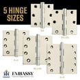 thumbnail image 3 of Embassy 3” x 3” Door Hinge Heavy Duty Hinges Polished Nickel Finish with Ball Finials, 3 of 9