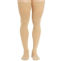 Opaque Compression Thigh High for Men and Women 20-30mmHg - Beige, XL