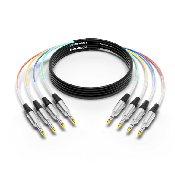 Snake Cable PRORECK, audio blindado de 4 canales, 15 pies y 1/4 pulgadas TRS
