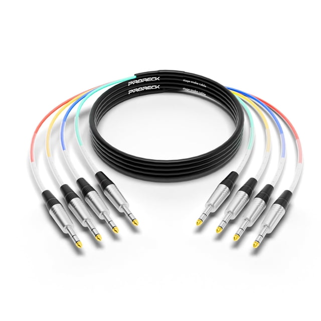 Snake Cable PRORECK, audio blindado de 4 canales, 15 pies y 1/4 pulgadas TRS
