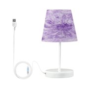 BZSMCE Table Lamp Creative Lavender Floral Elegance Pattern Simple Pattern Night Light