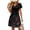 Black, variant on Summer Dresses for Women V-Neck A-Line Swing Knee Length Midi Dress Spring Short Sleeve Sundress with Pockets