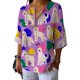 thumbnail image 1 of Camiseta Domirica de manga larga con cuello en V y estampado floral para mujer, 1 of 3