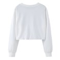 thumbnail image 3 of Okbabeha I Love My Boyfriend Crop Top Heart BF Shirt Y2K Long Sleeve Oversized T-Shirt Cropped Sweatshirt For Women Teen Girl, 3 of 4