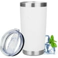 thumbnail image 1 of Vaso de 20 Oz con Tapa, Vasos Aislados de Acero Inoxidable, Vaso de Café de Viaje, Vaso de Agua Aislado Al Vacío de Doble Pared a Granel para Mujer, Hombres, Ella, Él, Oficina en Casa (Blanco), 1 of 8