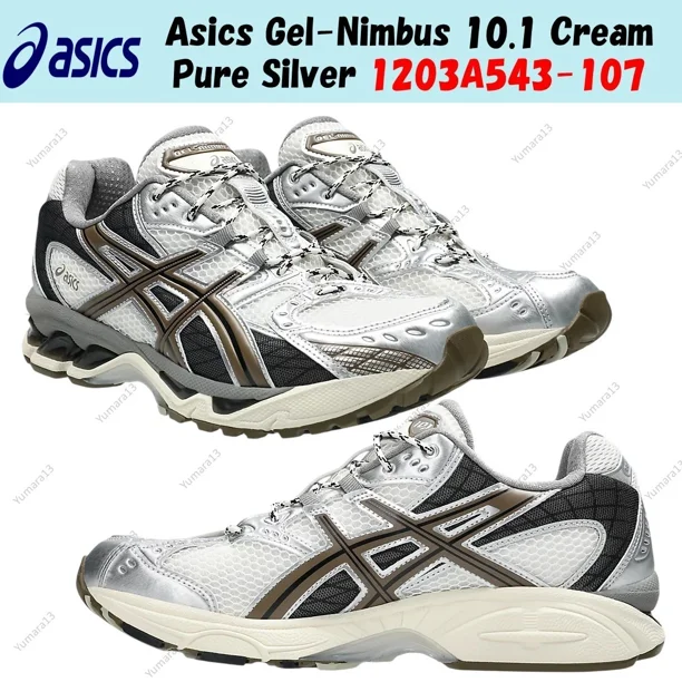 Asics Gel-Nimbus 10.1 Cream Pure Silver 1203A543-107 Men's Size
