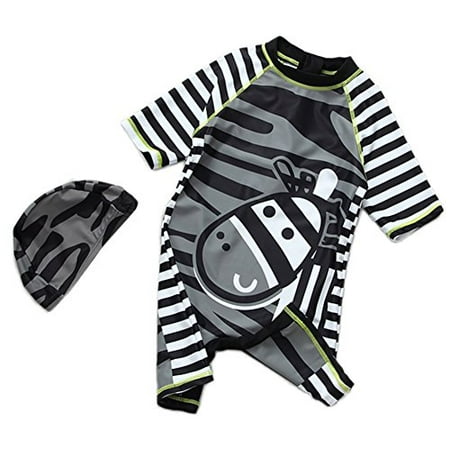 

Styles I Love Baby Boy Kids Zebra Costume Swimsuit and Hat (4T) Gray