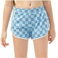 thumbnail image 2 of Cowsor Girl Checkerboard Plaid Shorts Elastic Waist Casual Trousers Spring Summer Shorts, 2 of 7