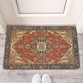 thumbnail image 2 of Bohemian Orange Ethnic Design Rug Welcome Doormat for Indoor/Outdoor Entrance Bohemian Orange Ethnic Design Rug Decoration Door Mat Kitchen Door Mat Bedroom Doormat 17x30 Inch, 2 of 6