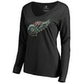 thumbnail image 2 of Women's Black Detroit Red Wings Lovely Long Sleeve V-Neck T-Shirt, 2 of 3