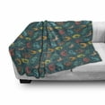 thumbnail image 3 of Reptile Soft Flannel Fleece Throw Blanket, Animal Doodle Themed Bohemian Colorful Abstract Lizards Print, Cozy Plush for Indoor and Outdoor Use, 70" x 90", Multicolor, by Ambesonne, 3 of 6