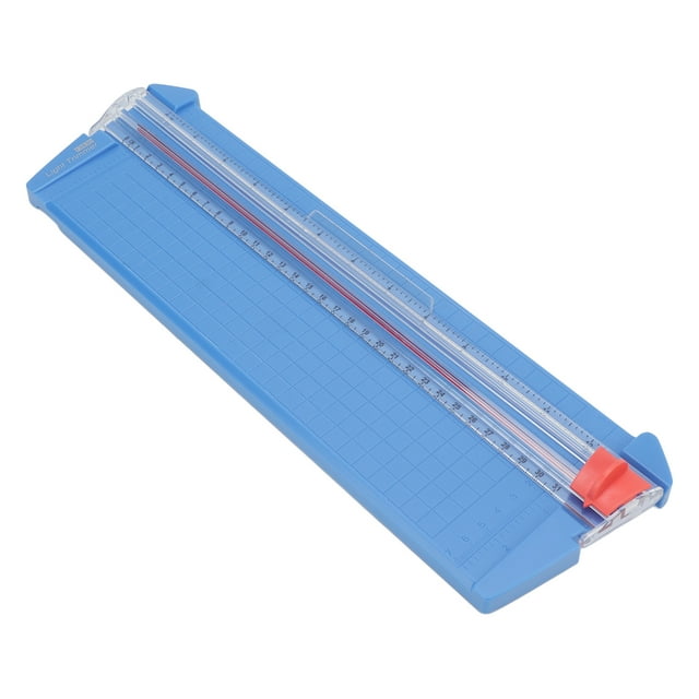 Small Paper Cutter, Replaceable Blade Portable Paper Cutter Easy Operation Metric Imperial Accurate Scale For Office For Home For A3 Paper Azure Blue