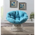 thumbnail image 4 of OS Home and Office Furniture Model BF25296CM-BL Papasan Chair with Blue Round Pillow Cushion and Cream Wicker Weave, 4 of 5