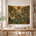 thumbnail image 5 of Fantasy Archipelago Map with Volcano, Adventurous Vintage Style for Map Lovers, Antique Map Decor, Housewarming Gift, Tapestry Wall Hanging for Study Room and Office, 5 of 7