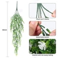 thumbnail image 2 of Zukuco 1PCS Artificial Hanging Plants Faux Eucalyptus Leaf Greenery Vine Outdoor UV Resistant Plastic Plants Home Garden Wedding Party Indoor Outdoor Decorations (White), 2 of 5