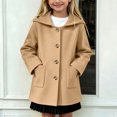 thumbnail image 2 of Faraee Kids Hooded Wool Blend Jacket Long Sleeve Overcoat for Boys Girls Mid Length Winter Warm Peacoat Dress Coat 4‑16 Years, 2 of 5