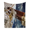thumbnail image 1 of Outer Space Soft Flannel Fleece Blanket, International Station Scenery Science Deep Dark Matter Search on Earth Design, Cozy Plush for Indoor and Outdoor Use, 70" x 90", Multicolor, by Ambesonne, 1 of 6