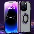 thumbnail image 6 of Frusde for iPhone 15 Clear Magnetic Magsafe Case Tempered Glass Double-Sided Metal Bumper Case-Purple, 6 of 6