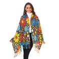 thumbnail image 3 of FORMRS Womens Scarf Winter Soft Long Big Warm Shawls Wrap Tassel Scarves, Cartoon Flowers, 3 of 9