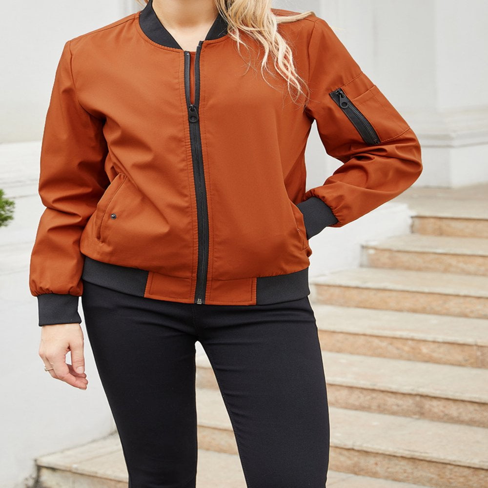 Veste de Baseball Legere pour Femme Elegant Bomber avec Poches Walmart