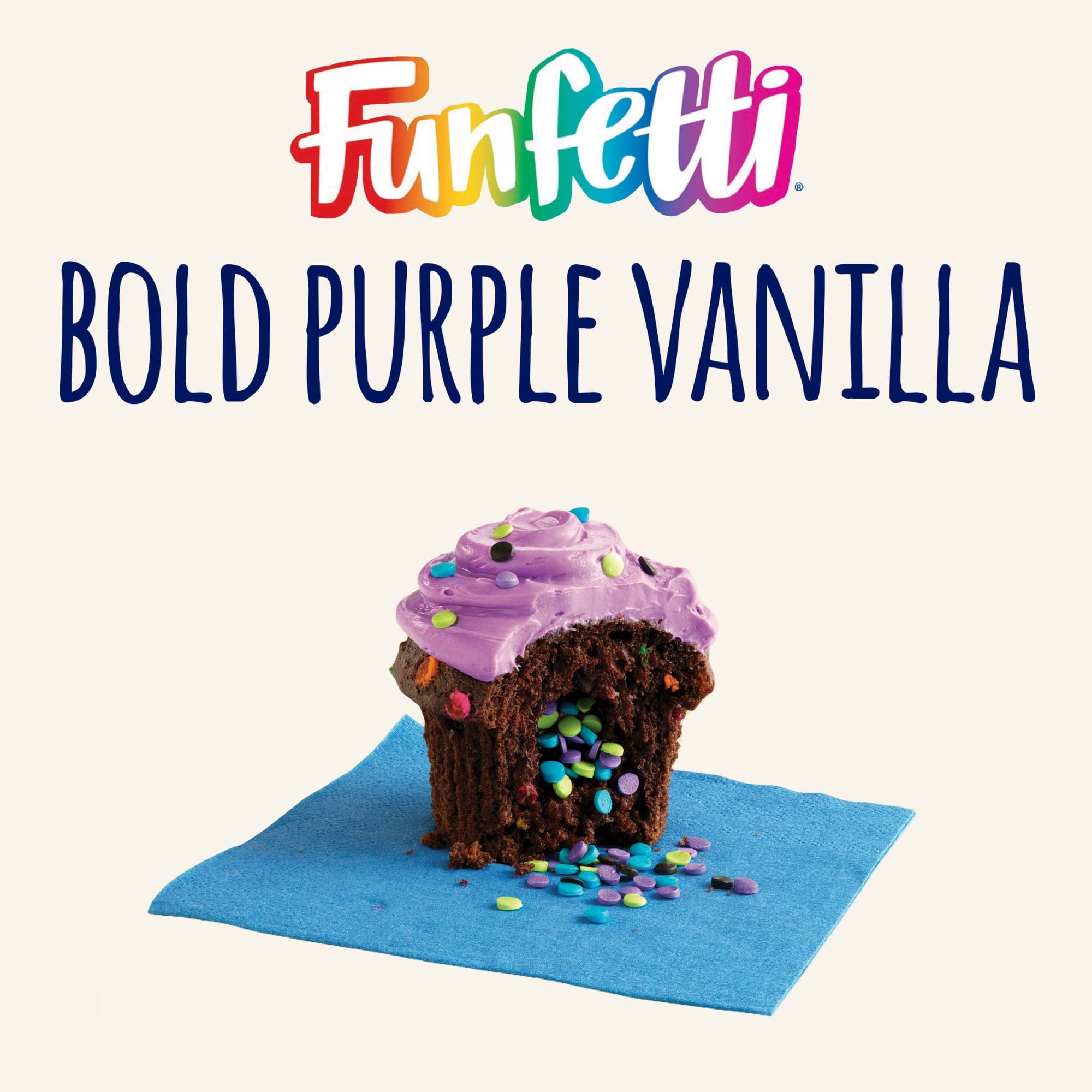 Pillsbury Funfetti Bold Purple Vanilla Frosting, 15.6 oz Tub