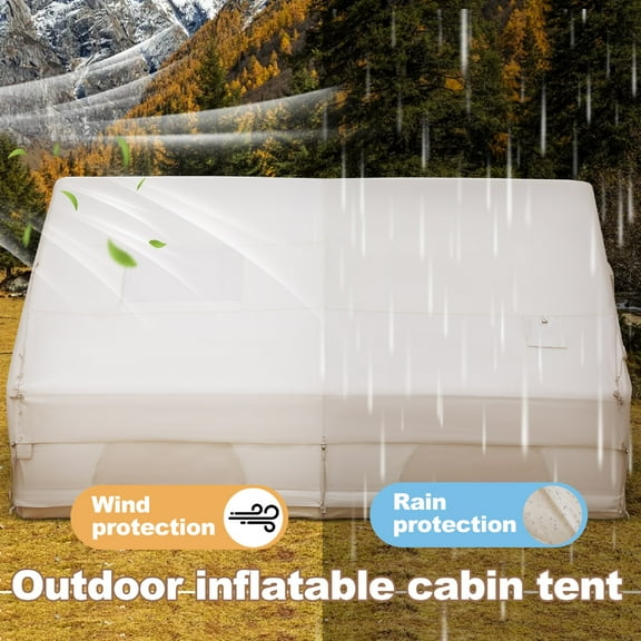 PartyKindom Outdoor Inflatable Tent Camping House with Weatherproof Oxford Fabric and Ventilation