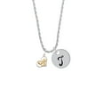 thumbnail image 2 of Delight Jewelry Two-tone Squirrel in Heart - Silvertone Script Initial Disc - T - Charm Necklace, 20"+3", 2 of 4