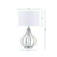 thumbnail image 3 of Metal Table Lamp, Desk Lamp, 22.8 Inch Brown Metal Lamp with Linen Fabric Shade, E26 Socket Compatible with LED and Halogen Bulbs, Crystal Decoration, Sturdy Base, Easy Assembly, 3 of 7
