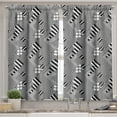 thumbnail image 2 of Ambesonne Black and White Valance & Curtain, Stripes Sqaures, 55"x24", Black White, 2 of 6