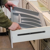 HEMOTON 2 Pcs Kitchen Drawer with Rail Dresser Slides Installation Black